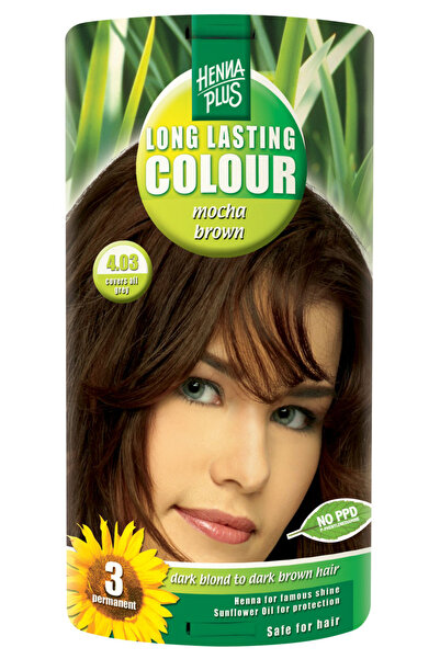 Hennaplus Vopsea de par permanenta Hennaplus fara parabeni Long Lasting Colour Mocha Brown 4.03, 100 ml