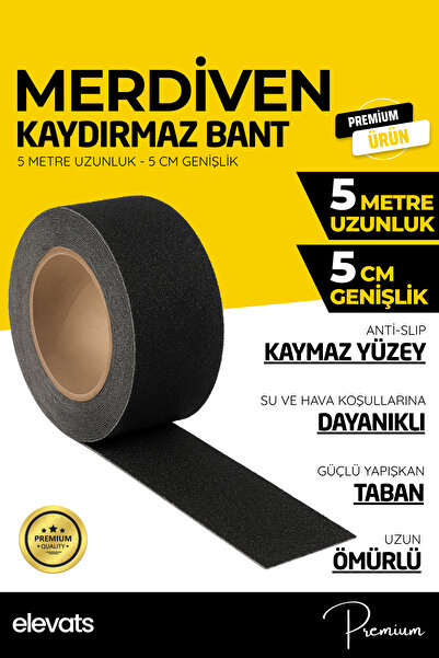 Elevats Premium 5 Cm Genişlikte Kaymaz Doku  5 Mt. Merdiven Kaydırmaz Bant Ze...