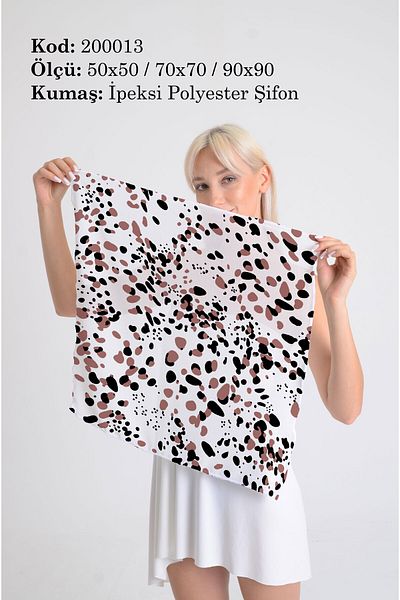DESENİX وشاح شيفون حريري بنمط تجريدي مرقط - شال، وشاح، طوق للرقبة - 50x50، 70x70، 90x90 سم