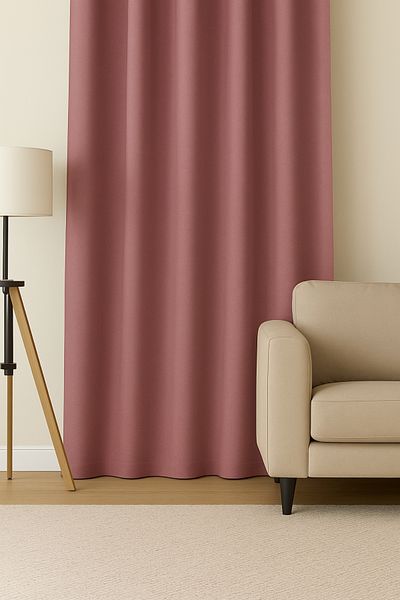 Luvora Home Luna Series Velvet Textured Pleatless Background Curtain - Dried Rose