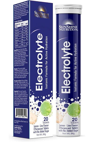 Sunshine Nutrition Isotonic Electrolyte Effervescent, 20 Tablets (Package May Vary)