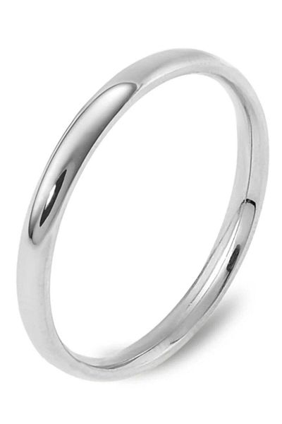 Takı Dükkanı 3mm Thin Cambered Glossy Men Women Unisex Steel Wedding Band Ring Cl27