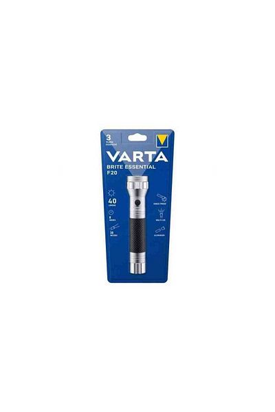 Varta Varta Brite Essential F20 LED Flashlight 40lm 2 x C batteries Aluminum-rubber