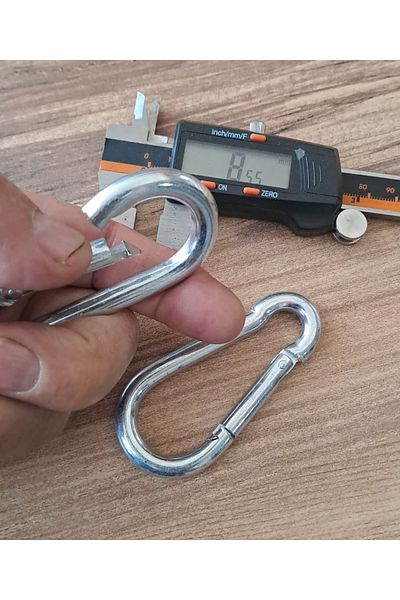 Depolife Steel Spring Steel Hook 4Pcs Landmark Building Stainless Carabiner Set Spring Clip with Key 8mm Thickness