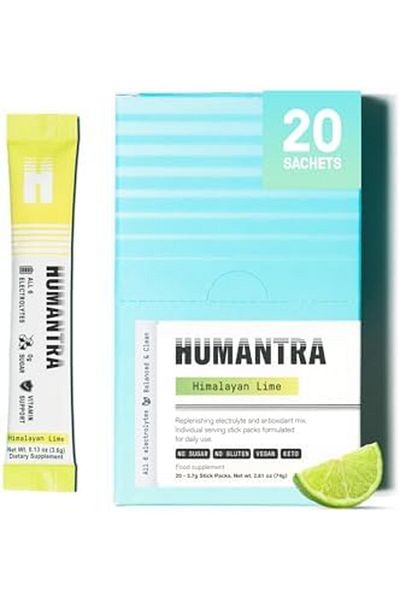Humantra Himalayan Lime Hydration Packets | Zero Sugar Electrolyte Hydration Multiplier w/Essential