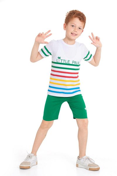 CiciTime Çocuk Modası Boy's Capri Casual Set with Summer Shorts