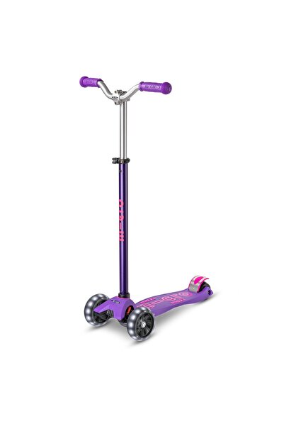 Micro سكوتر ماكسي ديلوكس برو LED أرجواني وردي ثلاث عجلات مضيئة للأطفال