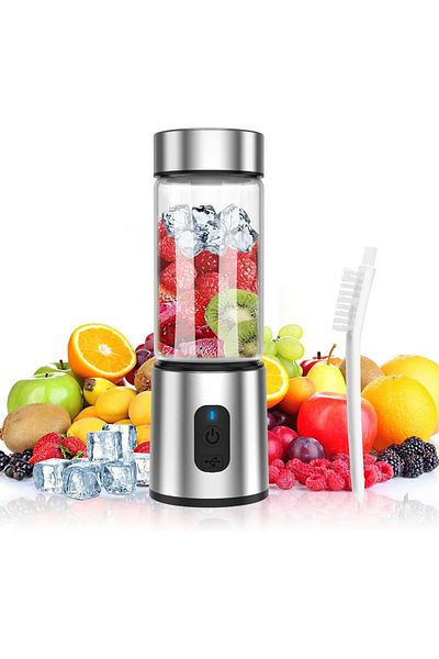 OEM Mini Electric Blender, Self-cleaning, Stainless Steel Case And Tempered Glass, 15k Rpm, 6 3d Blades