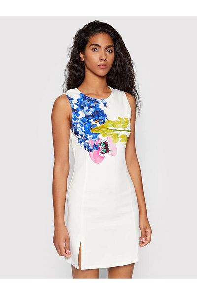 Desigual Regular Fit White Day Dress