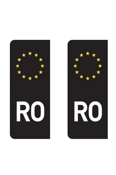 OEM Autocolant pentru număr înmatriculare, cu Uniunea Europeană și scris RO, 2 buc