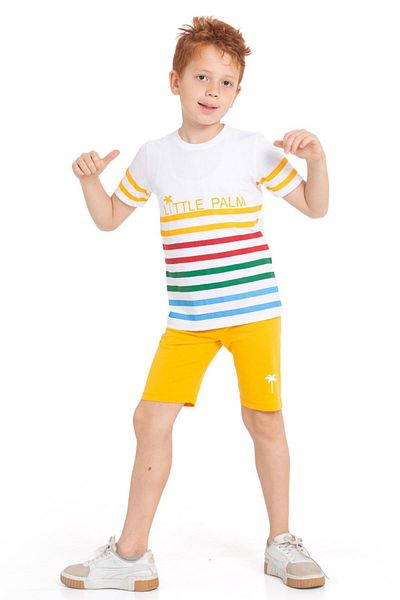 CiciTime Çocuk Modası Boy's Capri Casual Set with Summer Shorts