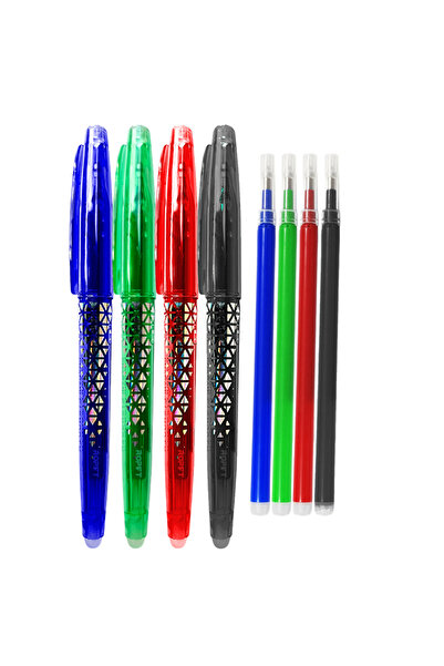 Ropet Set 4 Pix cu Radiera 0,7mm si 4 Rezerve, Roller multicolor