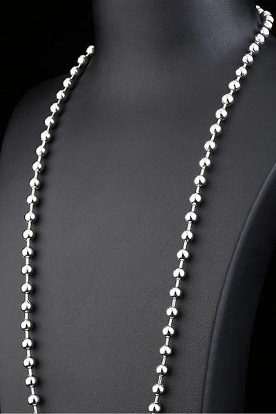 Takı Dükkanı سلسلة كروية من الفولاذ للرجال موديل رياضي 4 مم 56 سم