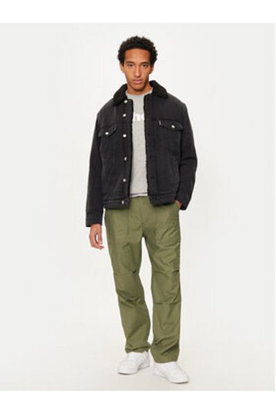 Schott NYC Mens TRUCKSHERPA Denim Jacket Grey