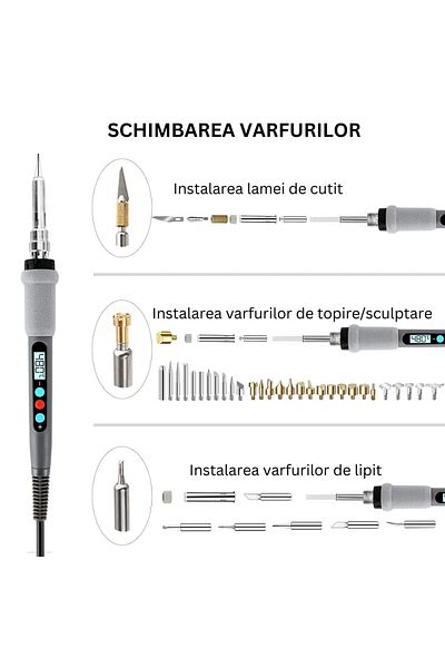OEM Pyrography And Soldering Kit, 110 Pieces, Adjustable Temperature 180~480 °c, Digital Display