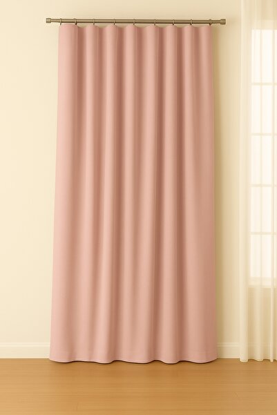 Luvora Home Κουρτίνα φόντου χωρίς πτερύγια με βελούδινη υφή της σειράς Luna - Πούδρα