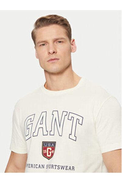 Gant Men's T-Shirt 2003290 Ecru