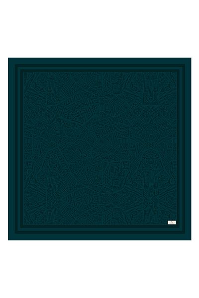 Qef Twill Silk Scarf - Tina Petrol Green