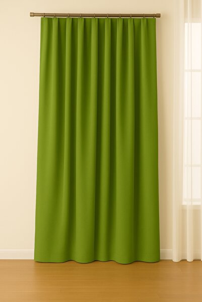 Luvora Home Cortina de fundal fără pliuri din catifea din seria Luna - Verde ...
