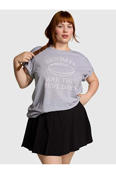 PINK Oversize Kısa Kollu Kampüs Tişört