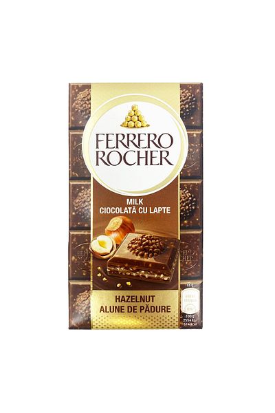 Ferrero Rocher Milk and Hazelnut Chocolate, 90 g