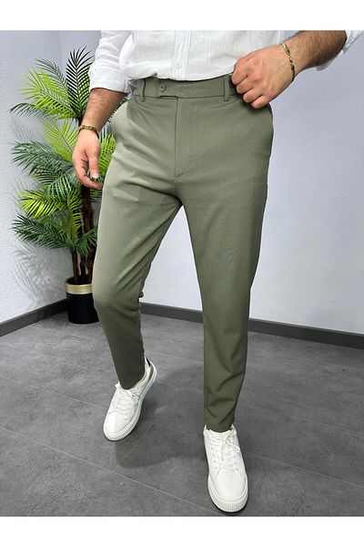 MODA Premium Cotton Lycra Fabric Pants Khaki