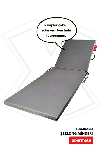 XPERMATE Fermuarlı Şezlong Minderi Katlanır Su Itici Kumaş Katlanabilir Plaj ...