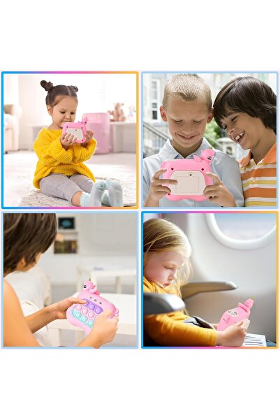 dalip Interactive Pop It Whack-A-Mole Toy Console, 4 Game Modes, Unicorn Pink