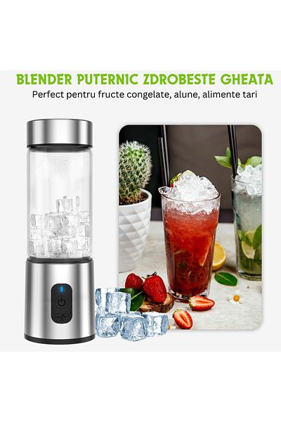 OEM Mini Electric Blender, Self-cleaning, Stainless Steel Case And Tempered Glass, 15k Rpm, 6 3d Blades
