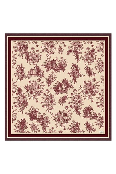 Qef Twill Silk Scarf - Eva Burgundy