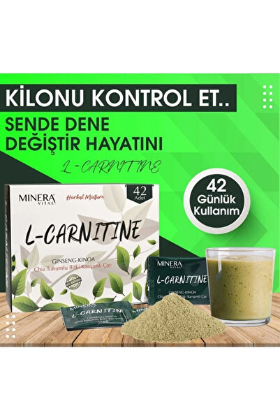 MİNERA VİTAL L-Carnitine Form Çayı Ginseng-Kinoa-Chia Tohumlu Bitki Karışım 2.5 Gr X 42 Li Toz Şaset