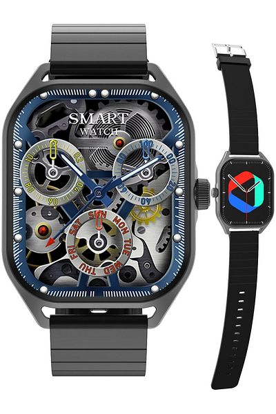 Smart Vibe Smartwatch DT™ WA9CH MAX 2.04” Infinity AMOLED, Receive/Make Call, AI Voice Assistant, Black