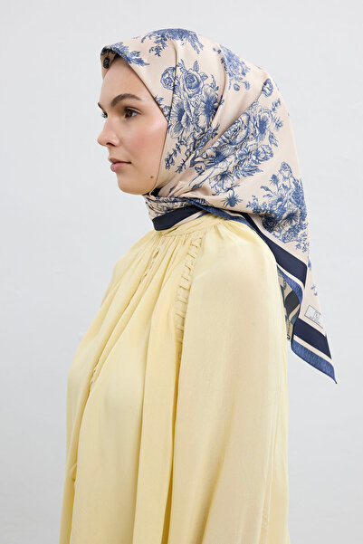 Qef Twill İpek Eşarp Eva Lacivert