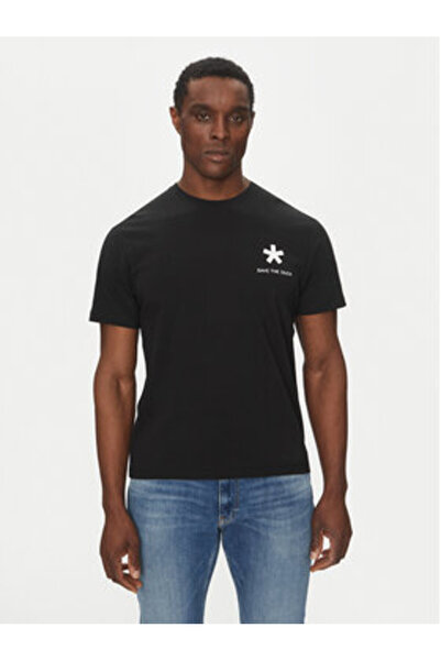 SAVE THE DUCK Tricou bărbătesc cu tema „Salvați rața” DT2222M-BESY20 Negru