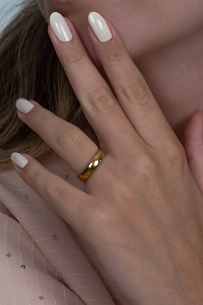 Takı Dükkanı Unisex 4mm İnce Bombeli Erkek Kadın Çelik Alyans Yüzük cl18