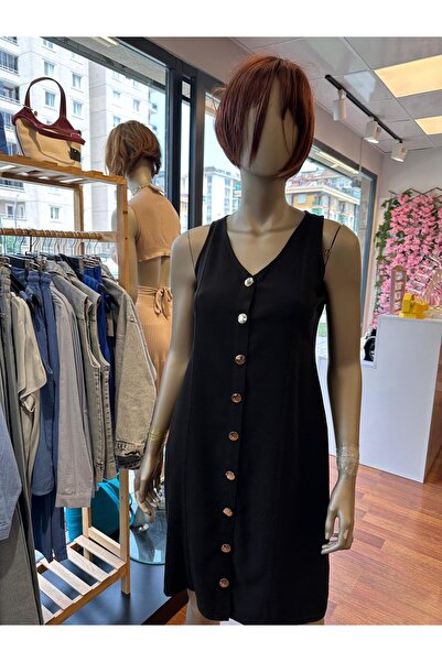 DOLCE QUEEN فستان نسائي بأزرار أمامية (تينسل)