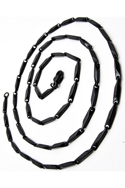 Takı Dükkanı مكعب أسود نحيف مطابقة نموذج سلسلة قلادة من الفولاذ للرجال eck14