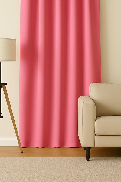 Luvora Home Luna Series Velvet Textured Pleatless Background Curtain - Pink
