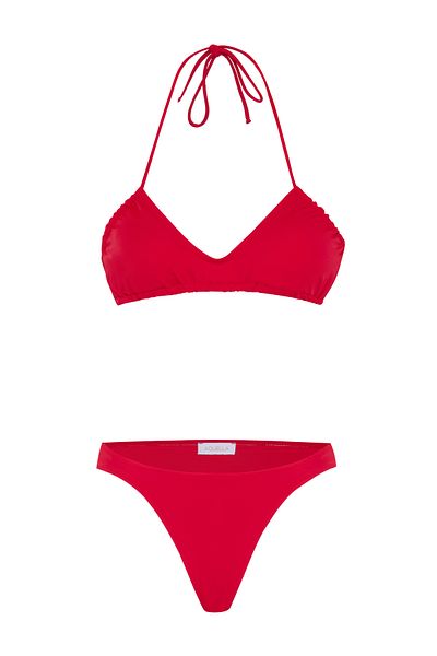 AQUELLA Strapless Red Bikini Set