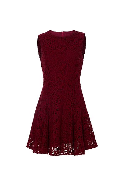 Eight Fashion Rochie scurtă din dantelă burgundă