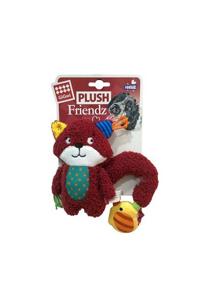 Gigwi GiGwi Plush Friendz Squirrel with Squeaker and Crinkle Dog Toy