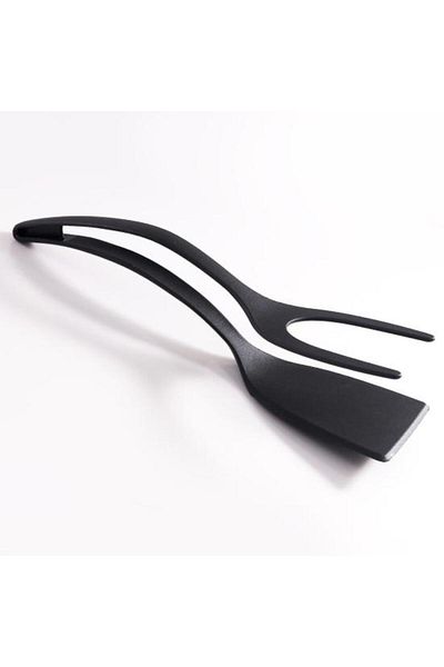 zola Kitchen spatula with tongs function, made of silicone, 30.5x8.5 cm, black