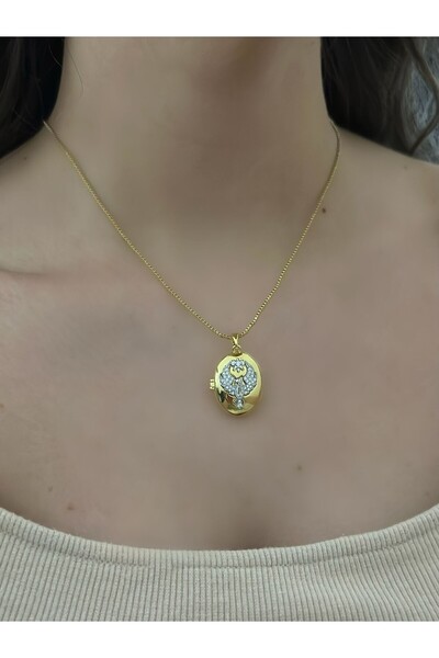 MyladyAccessoriess Çift Renk Anka Kuş Detaylı Çelik Açılabilir Kolye