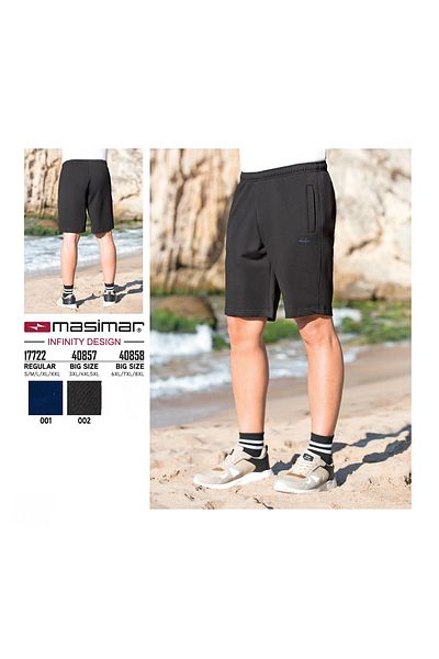 Masimar Men's Regular Fit Cotton Shorts with Zipper Pockets