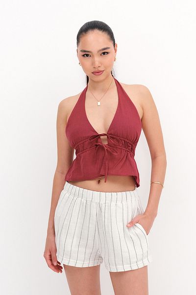 Addax Halter Neck Crop Blouse B108-U1
