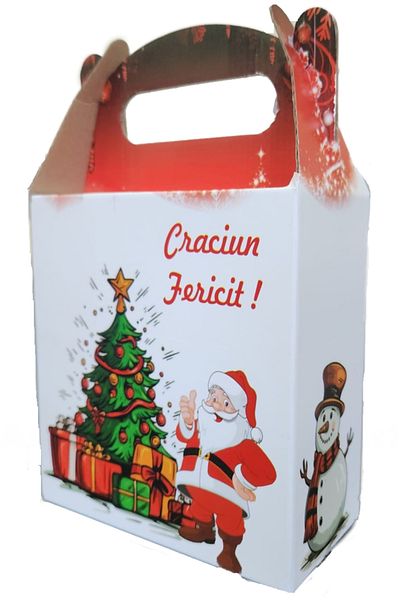 Cris Prod Small Red Christmas Cardboard Gift Box 180x80x180 mm