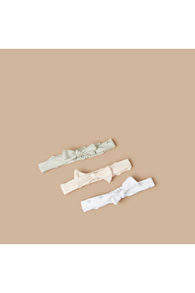 Juniors Printed Elasticated Headband With Bow Applique - Set Of 3