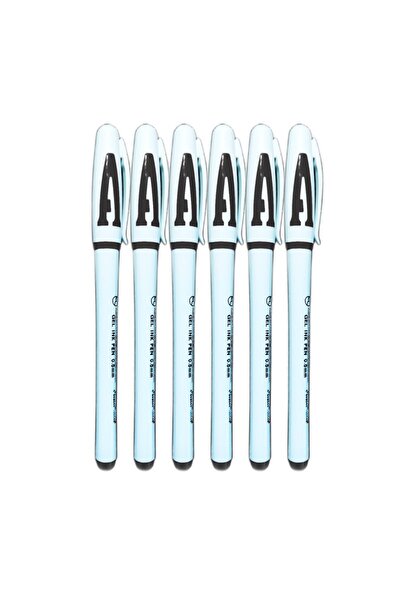Ropet Set of 6 Black Gel Pens, 0.5mm, Ropet