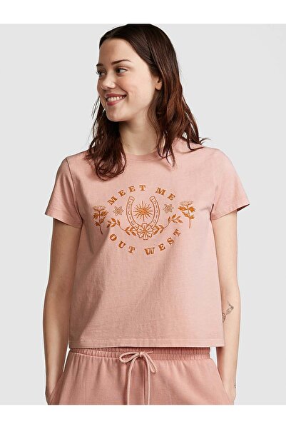 PINK Pamuklu Kısa Kollu Tişört