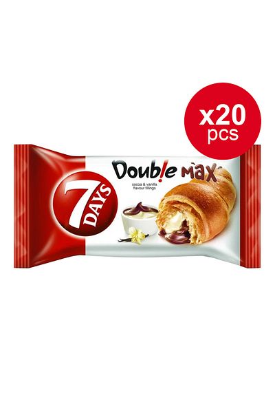 7DAYS 7 Days Double Chocolate And Vanilla Croissant 80gr X20pcs